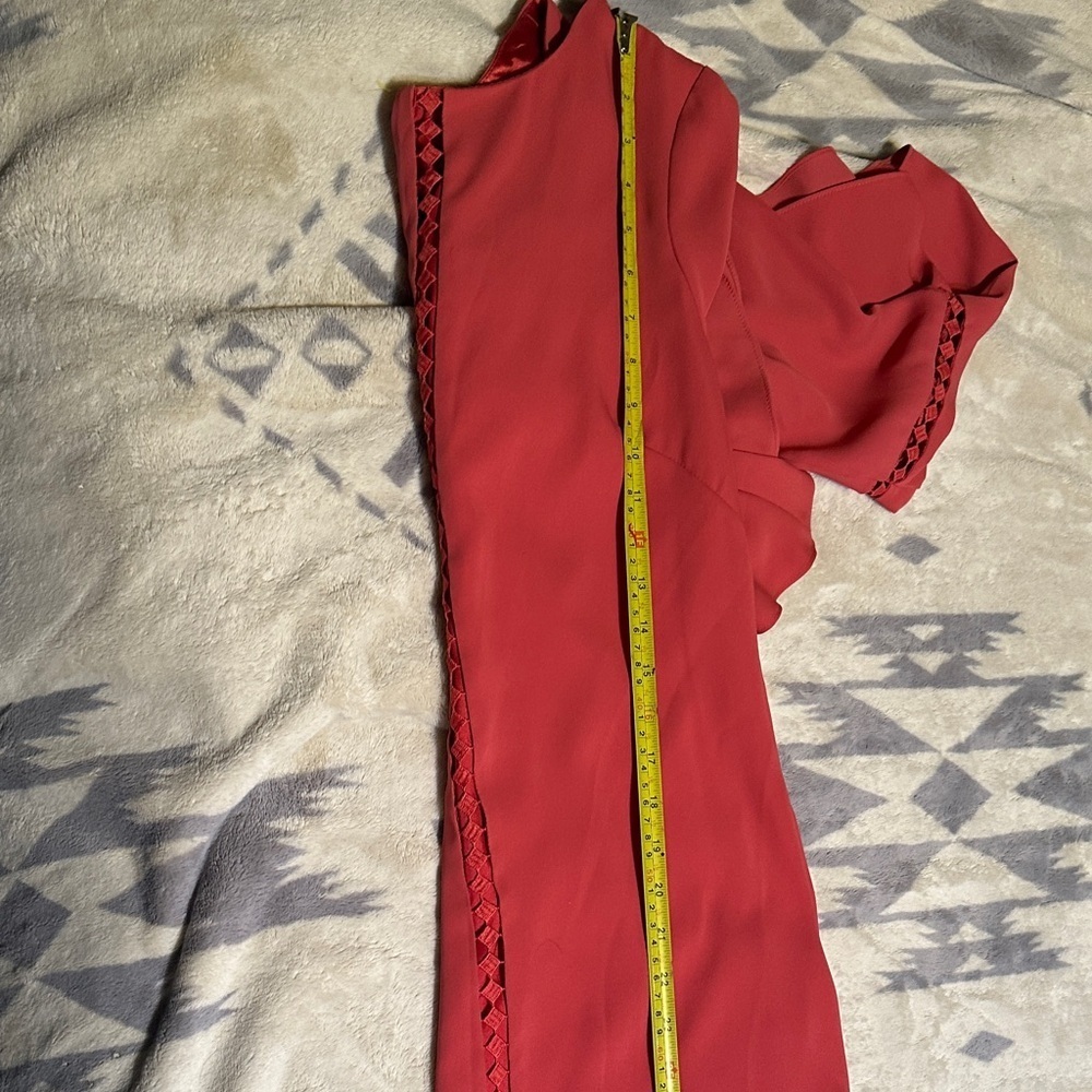 White House Black Market statement sleeve Coral Midi Dress size 8 - Picture 8 of 10